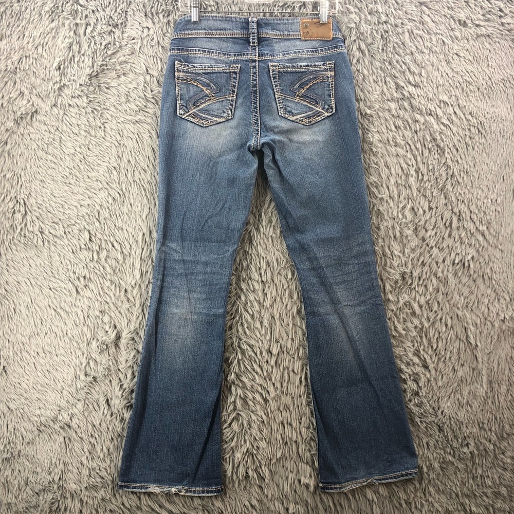 Silver Jeans Womens Size 28 Suki Blue Bootcut Embroidered Whiskered